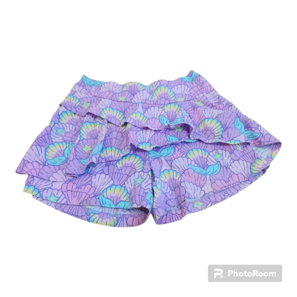 365 Kids Skort Sea shells Mermaid tails Stars Blue Purple Yellow Pink Ru…